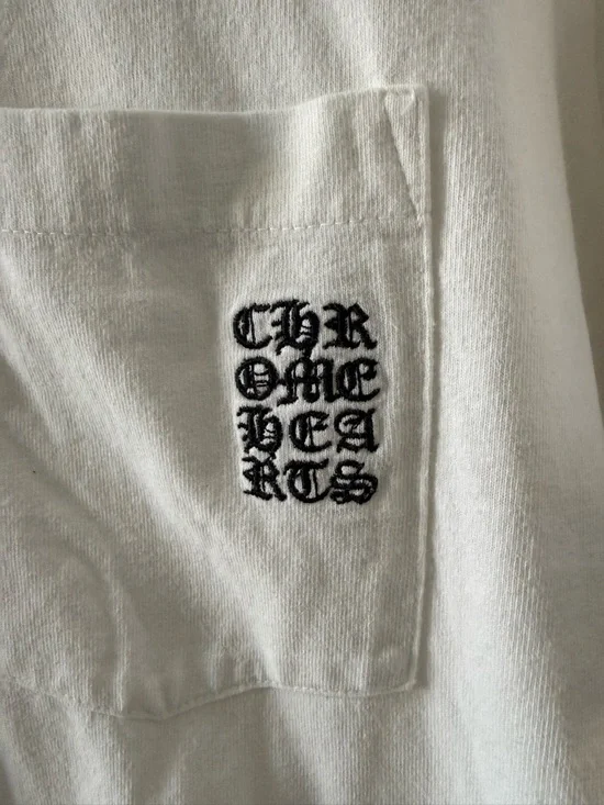 Chrome Hearts White Pocket Short Sleeve Tee with Black Logo - Picture 2 of 8